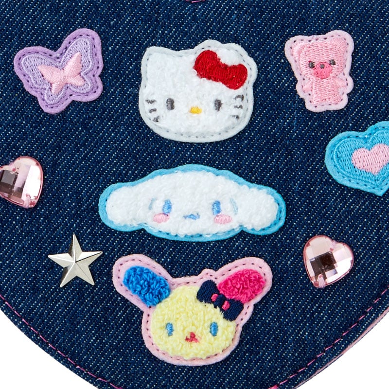 Sanrio Characters Folding Stand Mirror, Denim Patch Series