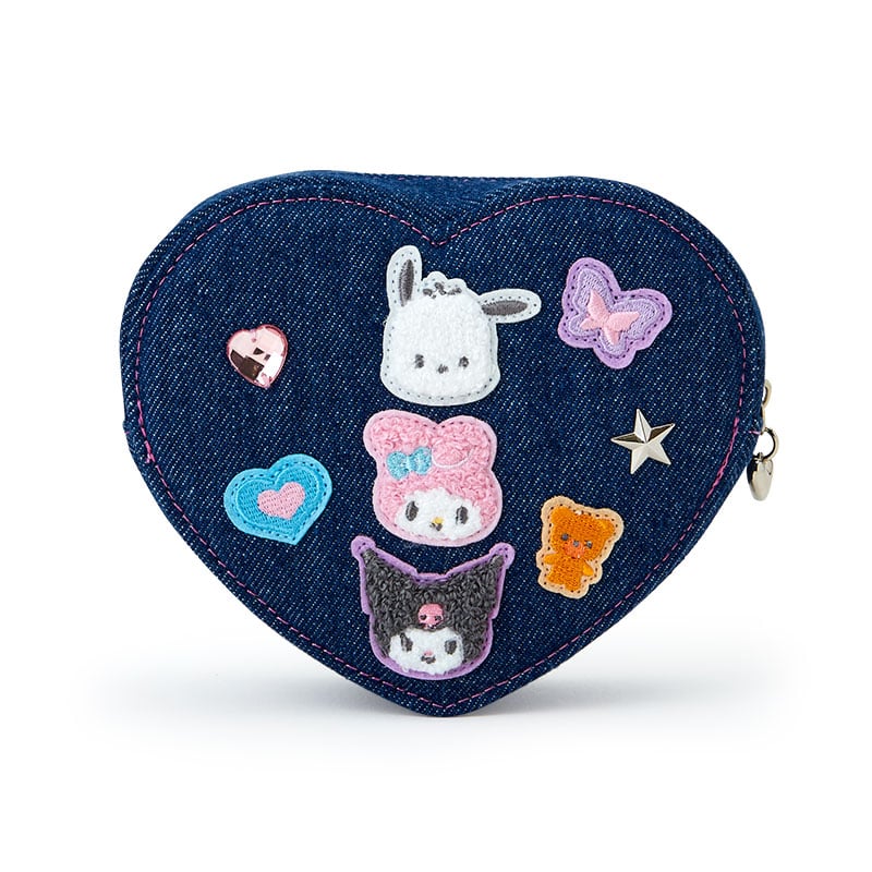 Sanrio Characters Mini Zipper Pouch, Denim Patch Series