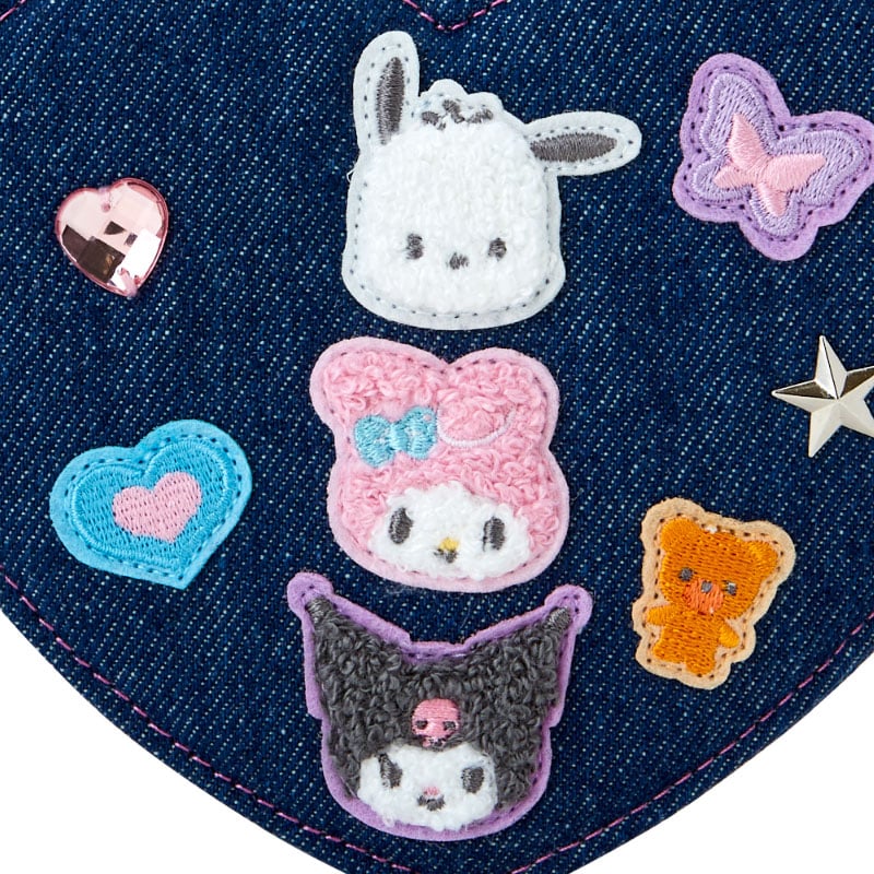 Sanrio Characters Mini Zipper Pouch, Denim Patch Series