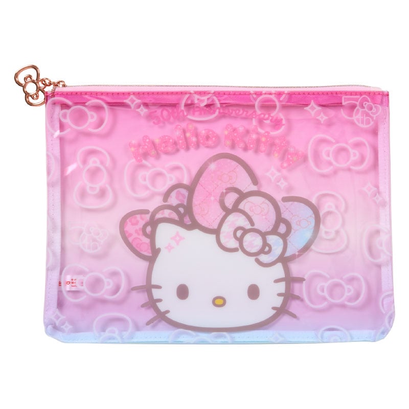 Hello Kitty 2 Piece Pouch Set, 50th Anniversary Fashionable Ribbons