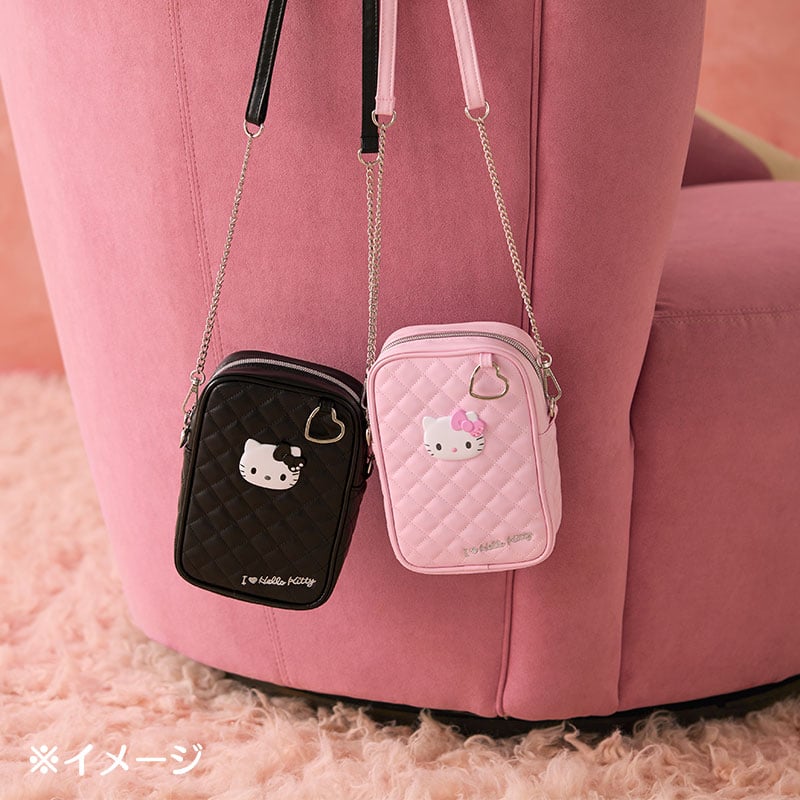 Hello Kitty Black Rhinestone Quilted Mini Crossbody, I Love Hello Kitty Series