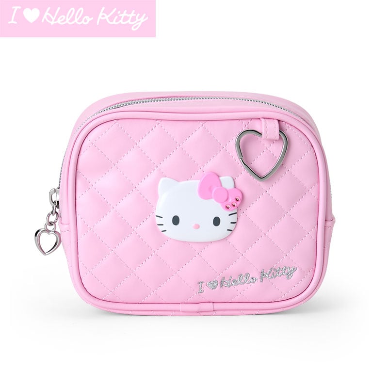 Hello Kitty Pink Quilted Zipper Pouch (I Love Hello Kitty Series)