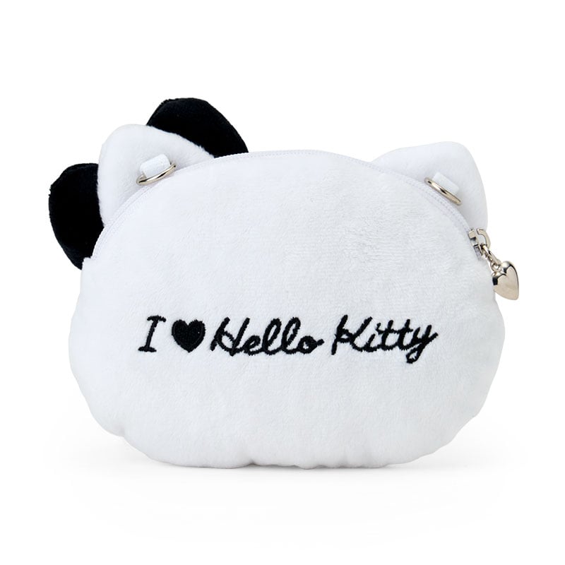 Hello Kitty Black Plush-Feel Micro Mini Crossbody with Chain Strap