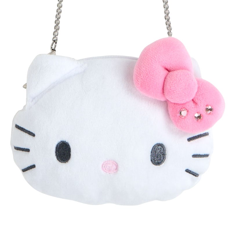 Hello Kitty Pink Plush-Feel Micro Mini Crossbody with Chain Strap