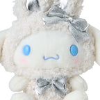 Cinnamoroll 9 Inch Burled Bunny Plush with Metallic Bow, Snow Bunny Series