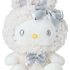 Hello Kitty 9 Inch Burled Bunny Plush with Metallic Bow, Snow Bunny Series