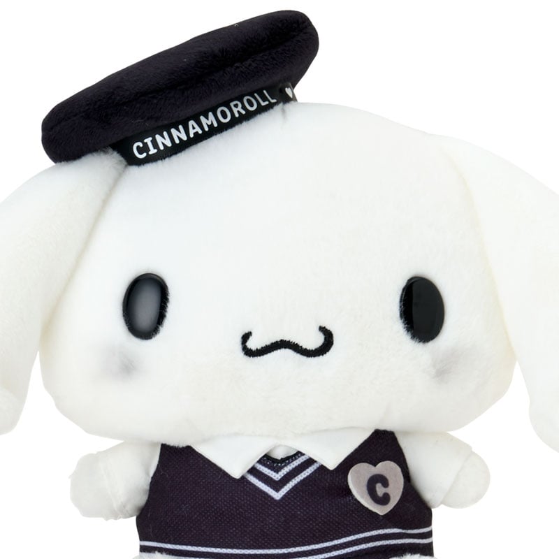 Cinnamoroll 8 Inch Silver Houndstooth Plush with Embroidered Details