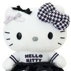 Hello Kitty 8 Inch Silver Houndstooth Plush with Embroidered Details