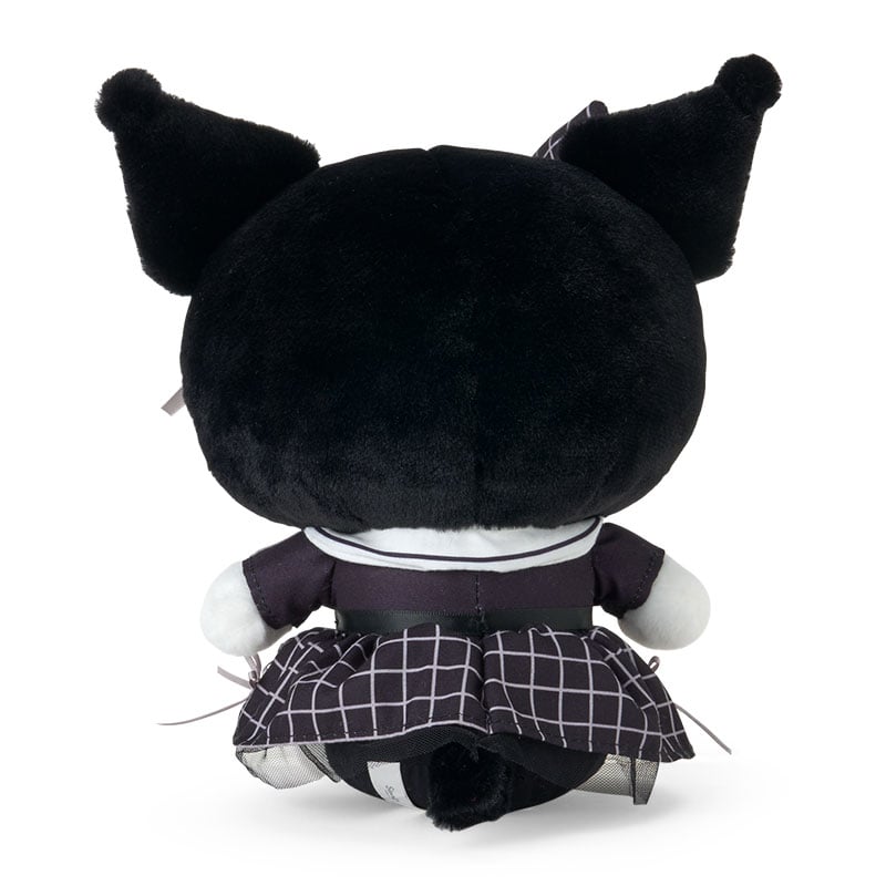 Kuromi 8 Inch Silver Houndstooth Plush with Embroidered Details