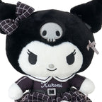 Kuromi 8 Inch Silver Houndstooth Plush with Embroidered Details