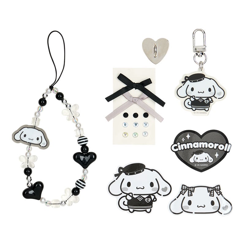 Cinnamoroll Smartphone Charm Set (Silver Houndstooth Series)