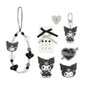 Kuromi Smartphone Charm Set (Silver Houndstooth Series)
