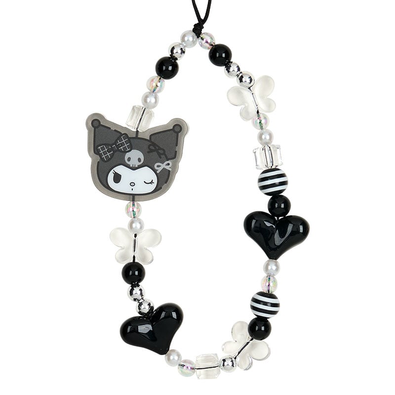 Kuromi Silver Houndstooth DIY Smartphone Charm Set