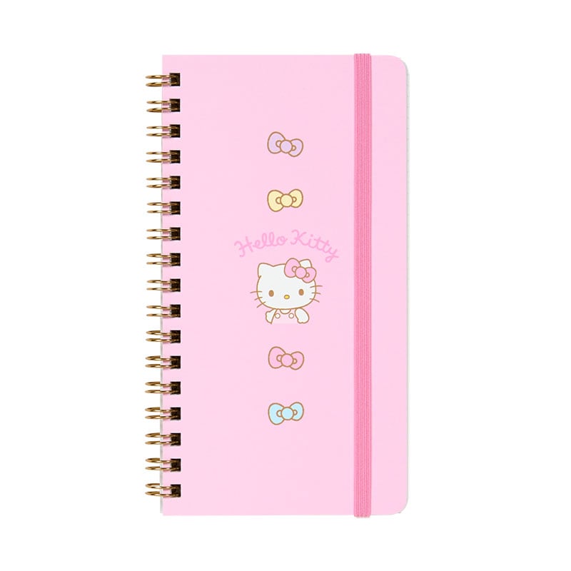 Hello Kitty Slim Spiral Notebook (Elastic Closure)