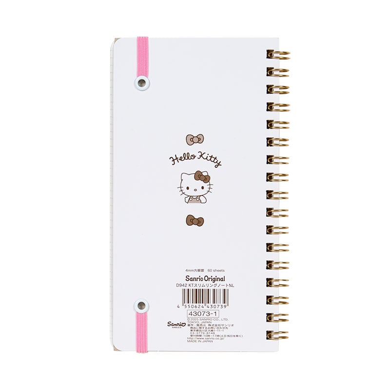 Hello Kitty Slim Ruled Spiral Notebook with Elastic Closure