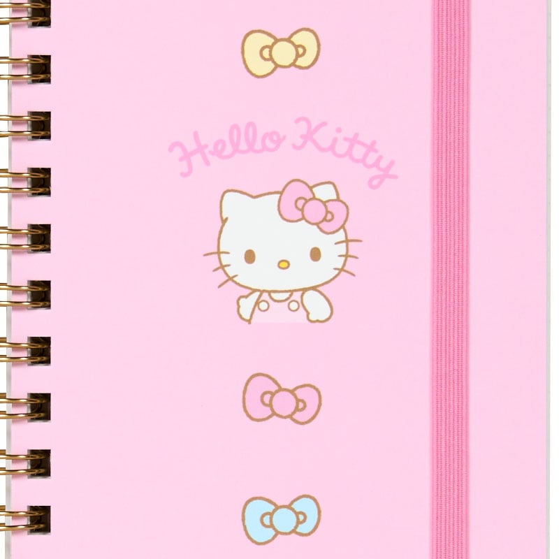 Hello Kitty Slim Ruled Spiral Notebook with Elastic Closure
