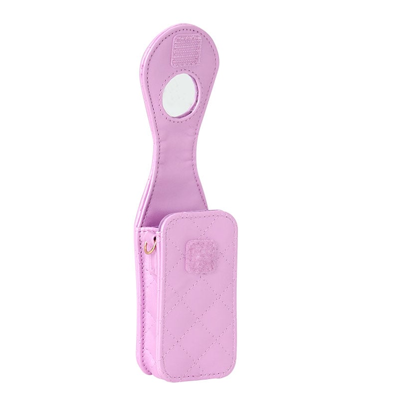 Kuromi Quilted Mini Lip Gloss Case with Mirror, Mini Quilt Series
