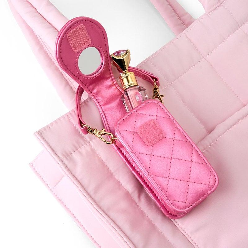 My Melody Quilted Mini Lip Gloss Case with Mirror, Mini Quilt Series