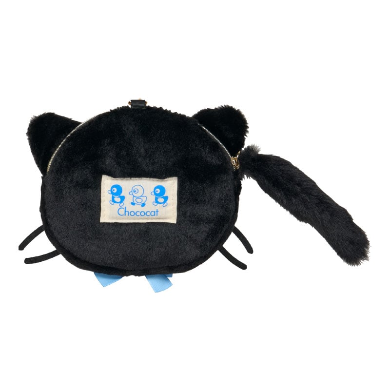 Chococat Plush Mini Face Zipper Pouch with Lobster Clasp, Sanrio Cat Club Series