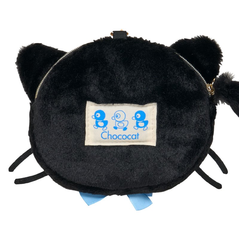 Chococat Plush Mini Face Zipper Pouch with Lobster Clasp, Sanrio Cat Club Series