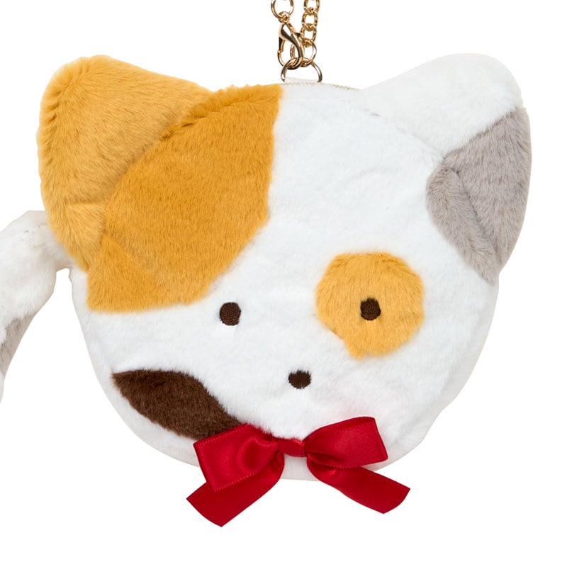 Noranekoland Plush Mini Face Zipper Pouch with Lobster Clasp, Sanrio Cat Club Series