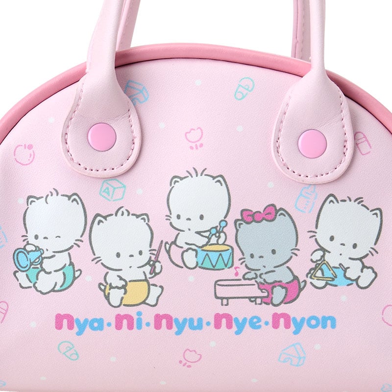Nya Ni Nyu Nye Nyon PU Mini Handbag with Cat Tail Zipper Pull, Sanrio Cat Club Series