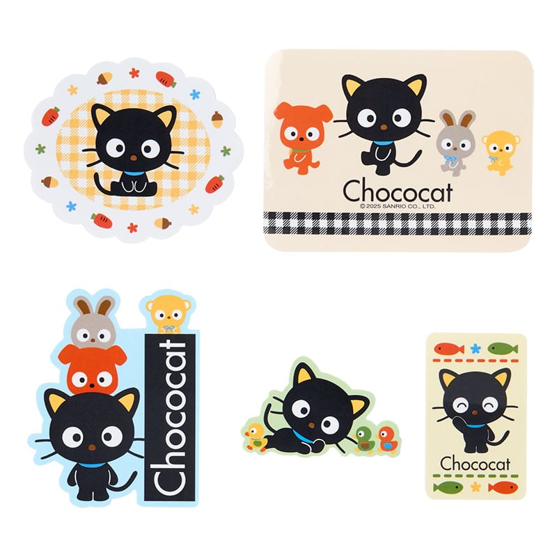 Chococat 15 Sheet Mini Sticker Pack with Clear Case, Sanrio Cat Club Series