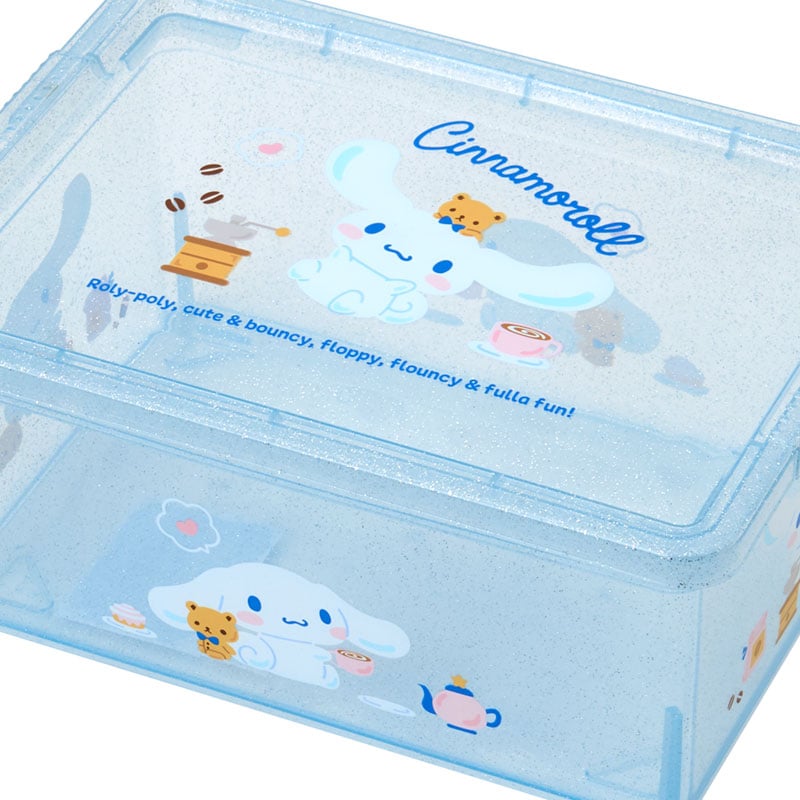 Cinnamoroll Small Clear Glitter Stackable Lidded Storage Bin