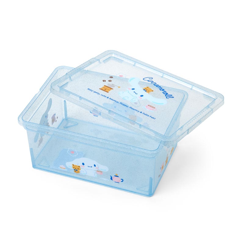 Cinnamoroll Small Clear Glitter Stackable Lidded Storage Bin