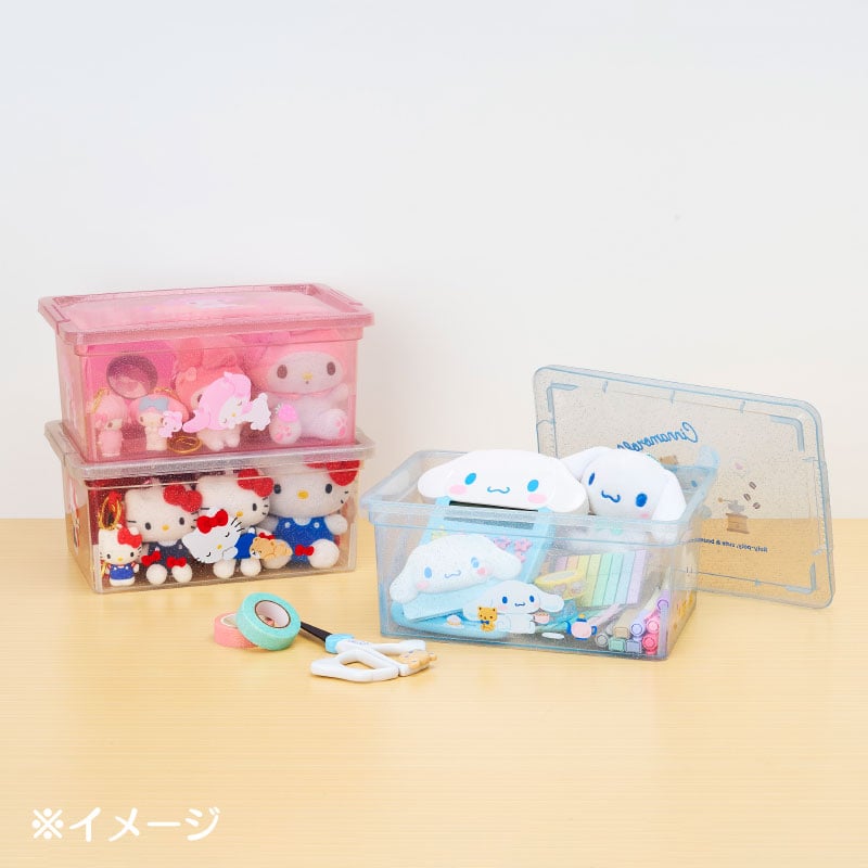 Cinnamoroll Small Clear Glitter Stackable Lidded Storage Bin