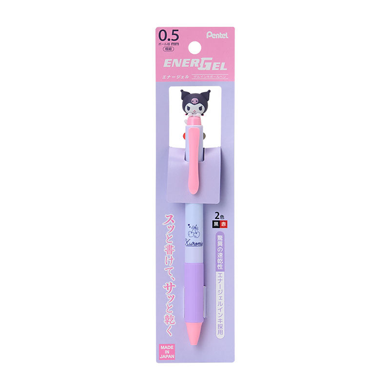 Kuromi 0.5mm Two Color Pentel EnerGel Retractable Mascot Pen