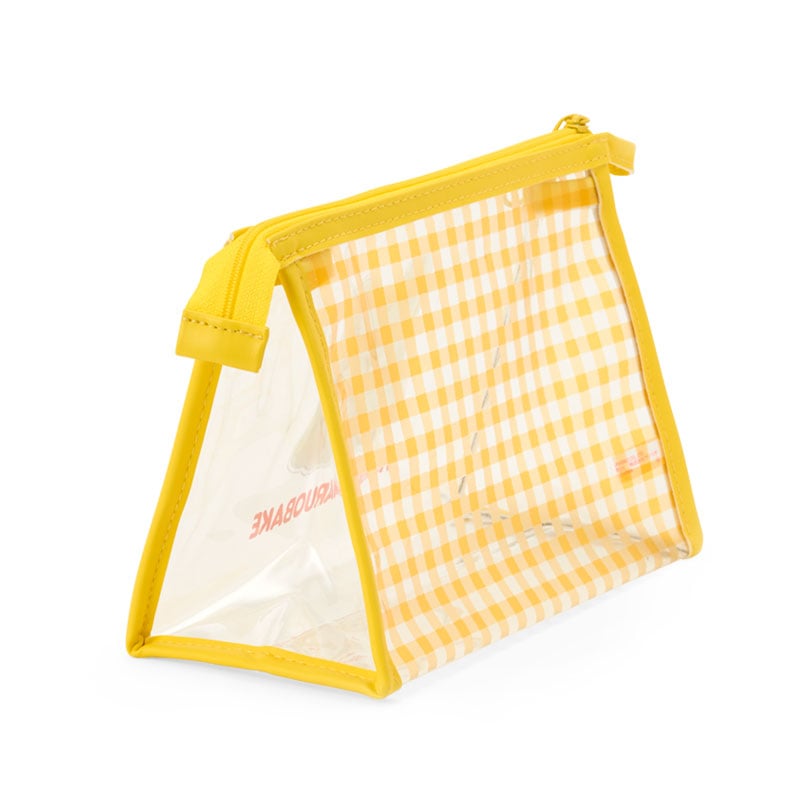 Hanamaruobake Clear Gingham Triangular Zipper Pouch
