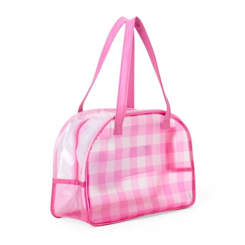 Hello Kitty Clear Gingham Boston Handbag with Glitter Patch