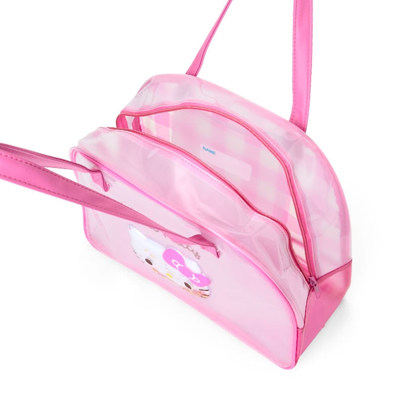 Hello Kitty Clear Gingham Boston Handbag with Glitter Patch