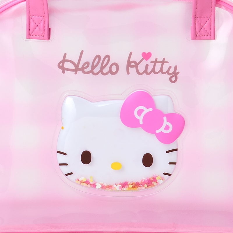 Hello Kitty Clear Gingham Boston Handbag with Glitter Patch