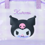 Kuromi Clear Gingham Boston Handbag with Glitter Patch
