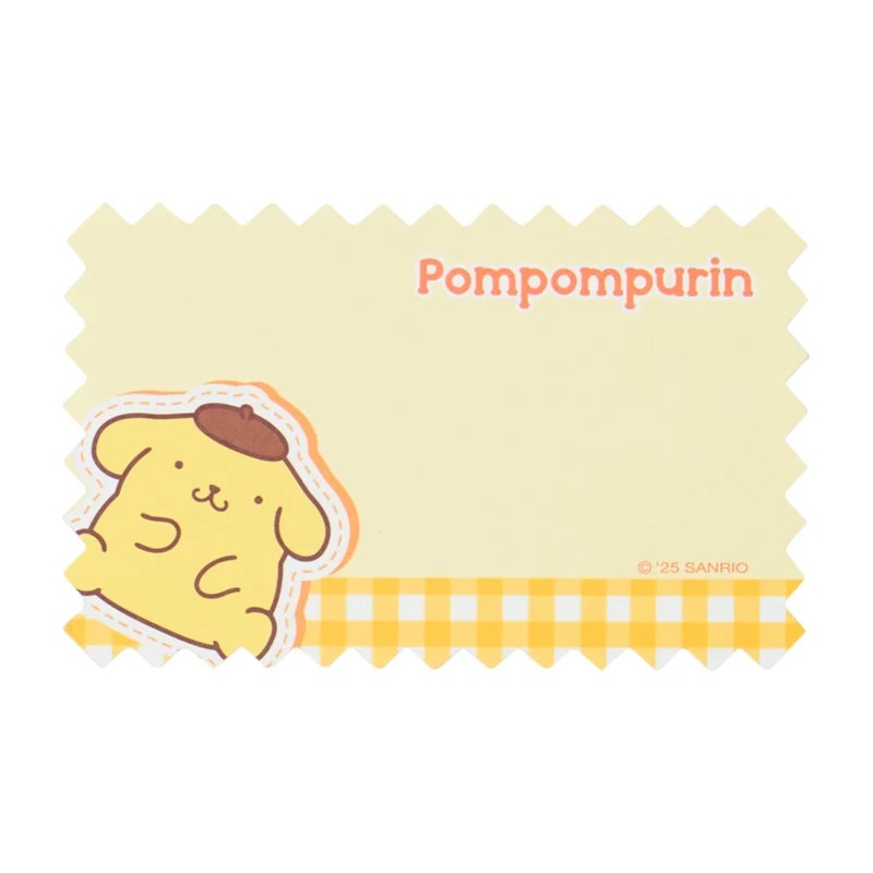 Pompompurin Gingham Mini Memo Sheets With Case