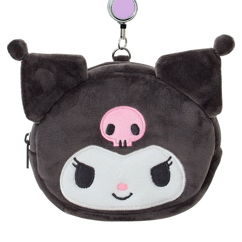Kuromi Plush ID Badge Holder With Reel